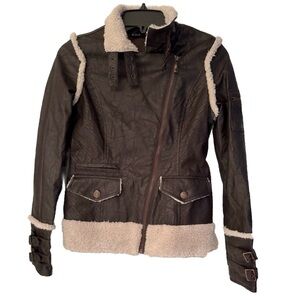 Affliction Black Premium Flight Jacket Women’s Brown Size XS